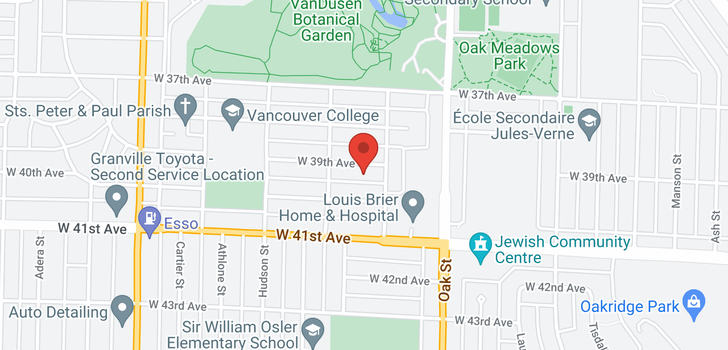 map of 1136 W 39TH AVENUE